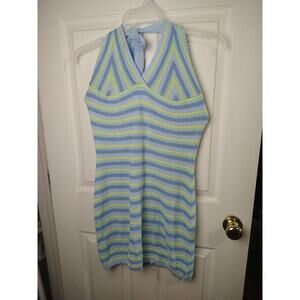 No Comment Knitted High Neck Tie Knee Length Dress. Size L